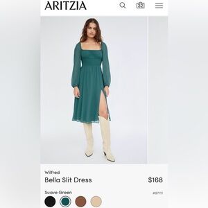 Aritzia Wilfred Bella Slit Dress - Teal
